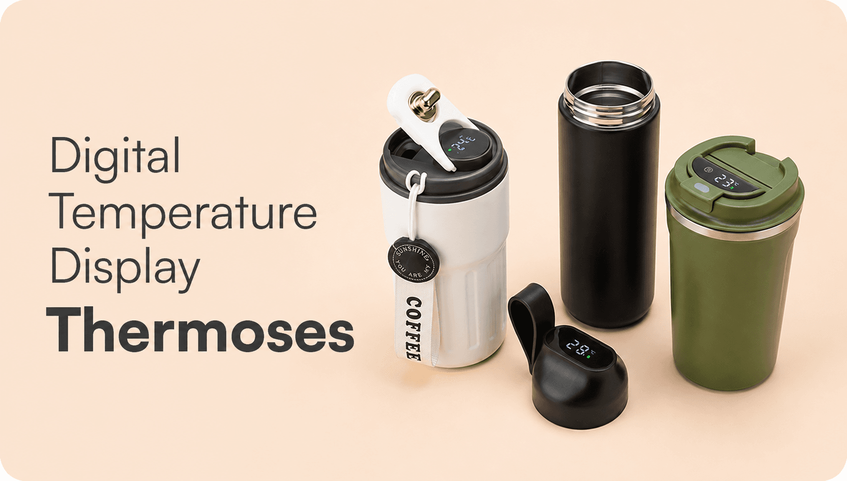 Digital Temperature Display Thermoses