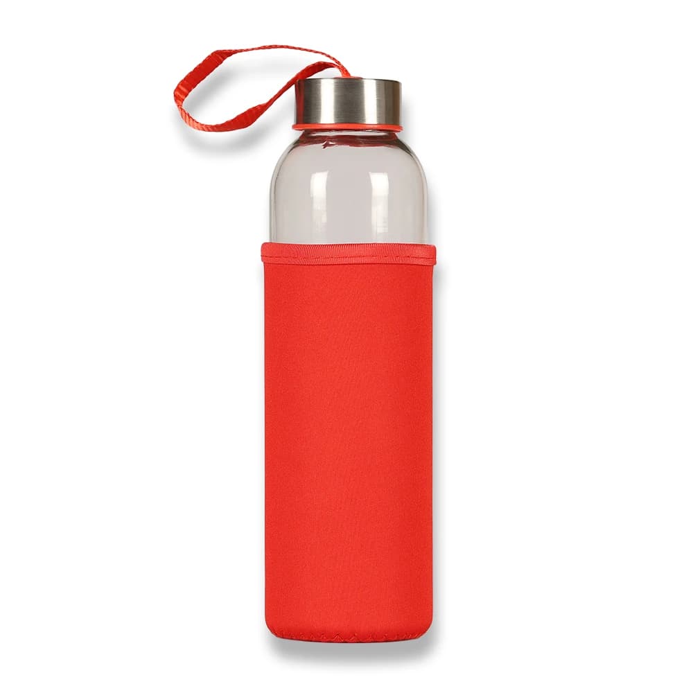 500ml Glass Water Bottle with Colored Sleeve