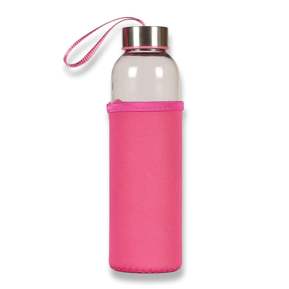 500ml Glass Water Bottle with Colored Sleeve