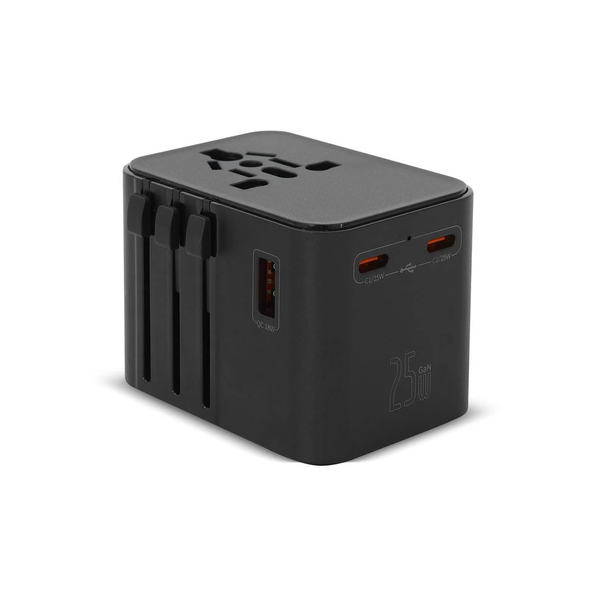 25W Universal World Travel Adapter (Compatible with 150+ Countries, PD & QC 3.0, USB-C + USB-A)